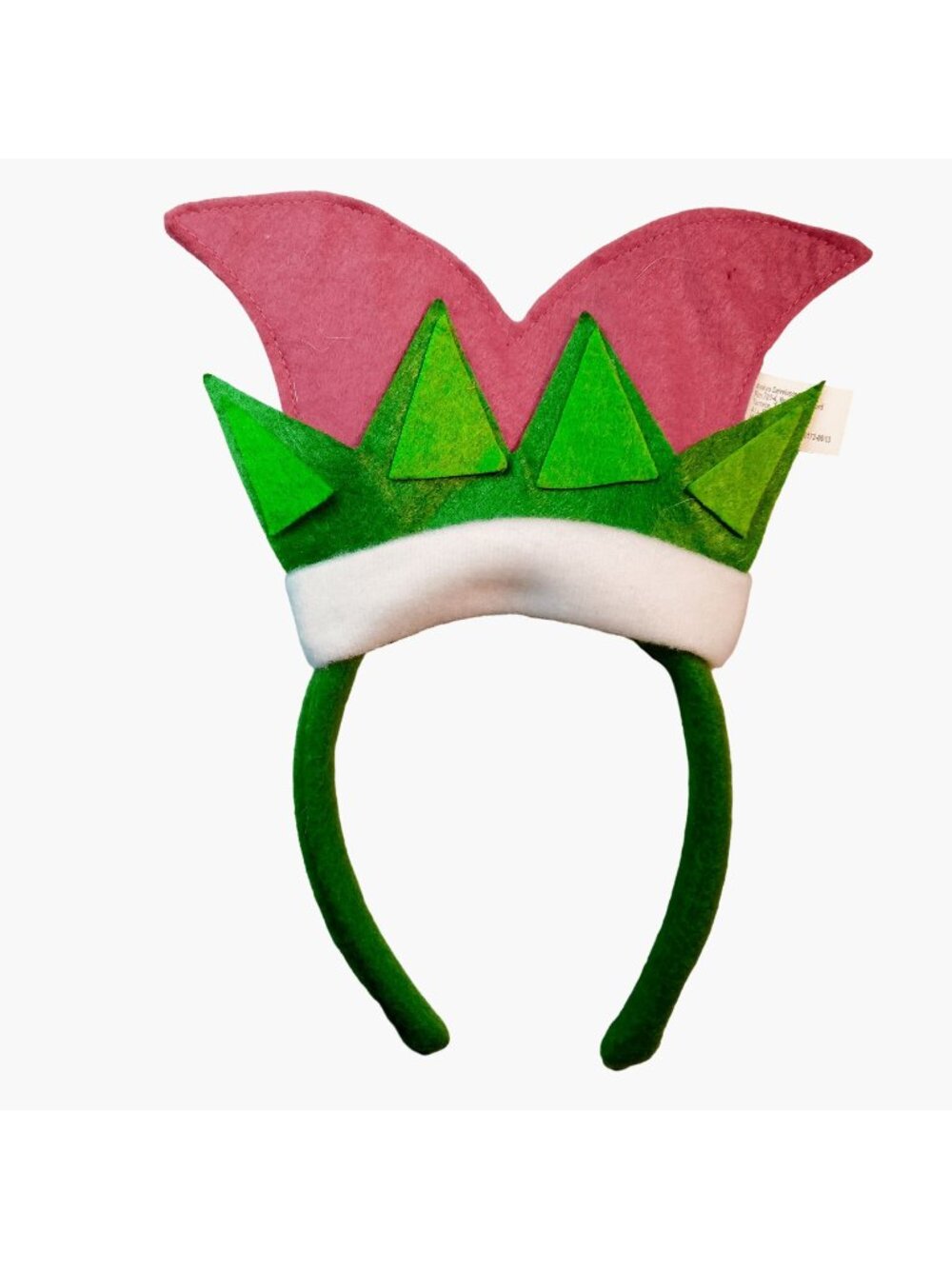 Christmas Elf Headband Kids Crown Santa Helper Red Green Felt Costume